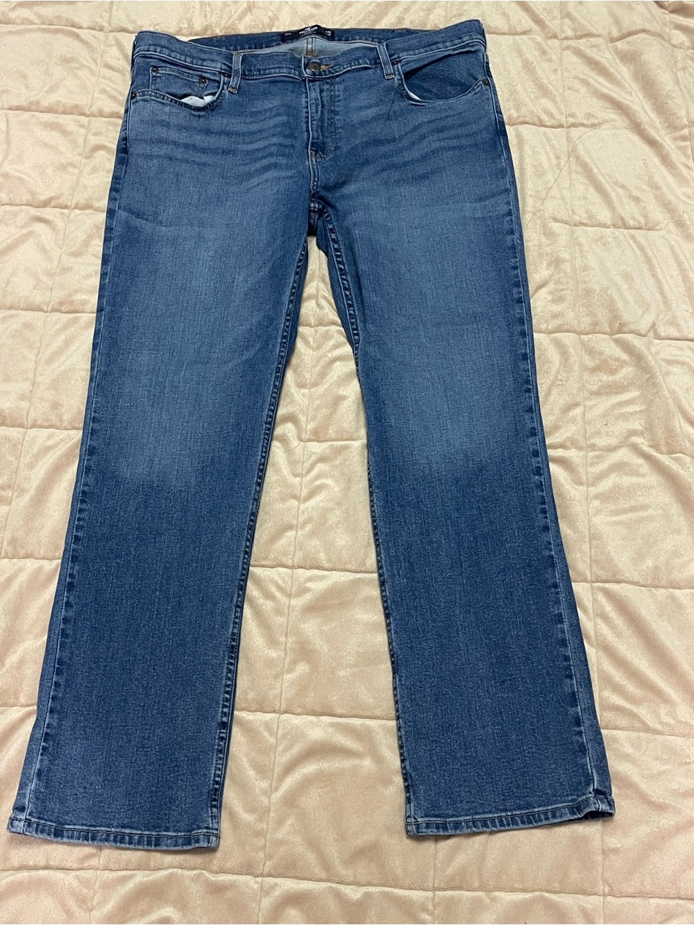 Hollister Epic Flex Jeans Mens 38x32 Blue Cotton Denim Stretch Workwear Preppy